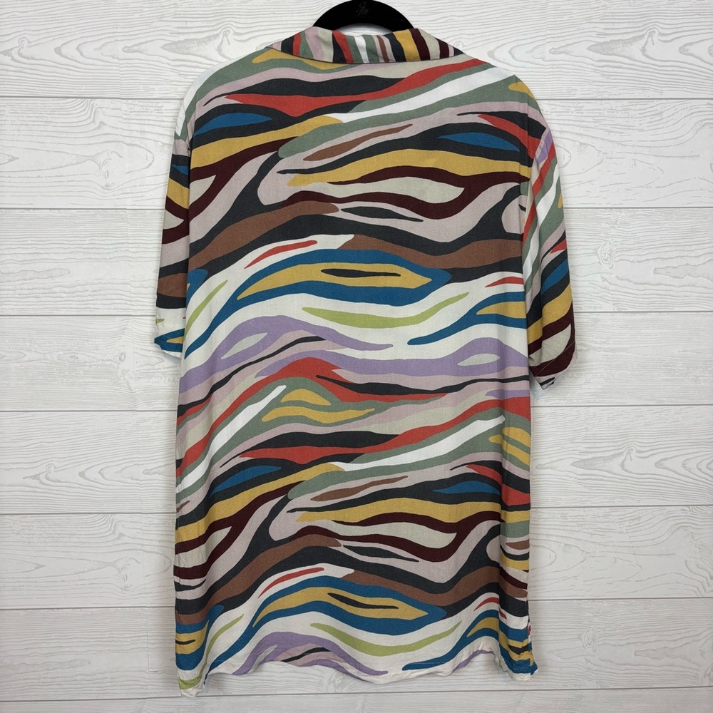 ASOS DESIGN MULTICOLOR BUTTON DOWN SHORT SLEEVE SIZE XL - Picture 5 of 6